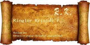 Ringler Kristóf névjegykártya